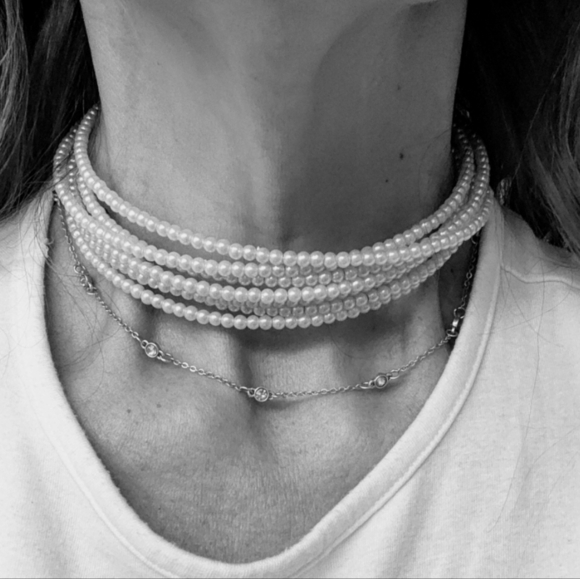 7-layer 16" Pearl Choker - Picture 2 of 4